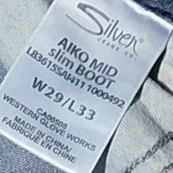 Silver AIKO Mid Slim Boot Cut Fluid Denim Jeans Size 29 - Picture 11 of 15
